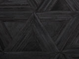Dark Black Triangle Cowhide Patchwork Round Rug
