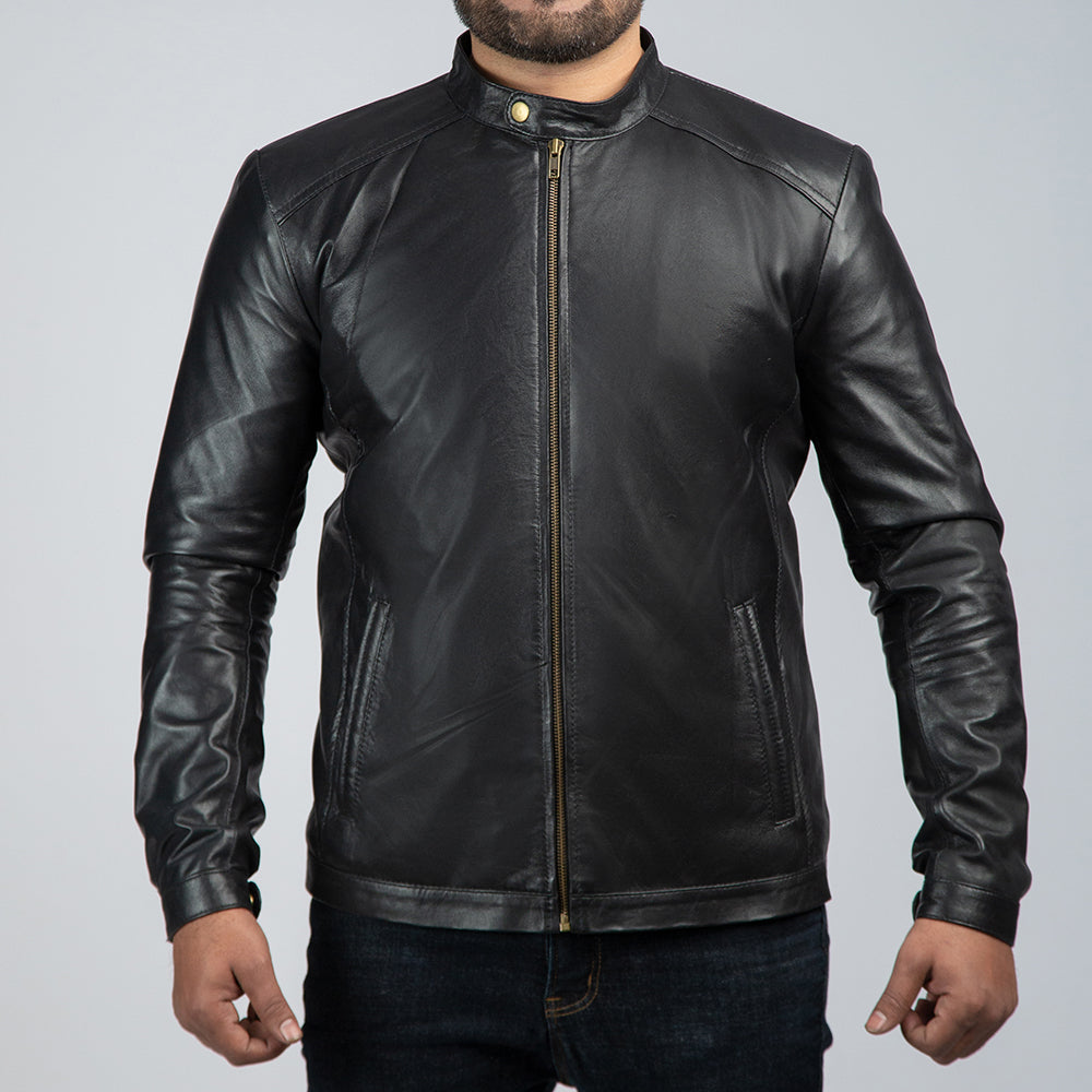 Mens faux leather outlet jacket nz