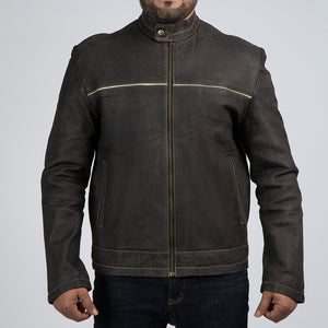 Dark Brown Suede Biker Jacket