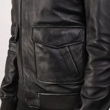 Heisenberg Black Leather Bomber Jacket
