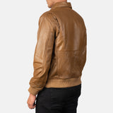 Heisenberg Olive Brown Leather Bomber Jacket