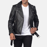 Marshal Black Leather Biker Jacket