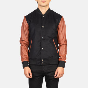 Brown Hybrid Varsity Jacket