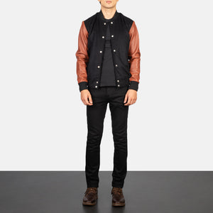 Brown Hybrid Varsity Jacket