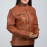Rebekah Brown Leather Biker Jacket Side