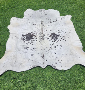 Cow Hide Rug White and Black spot splash 1250