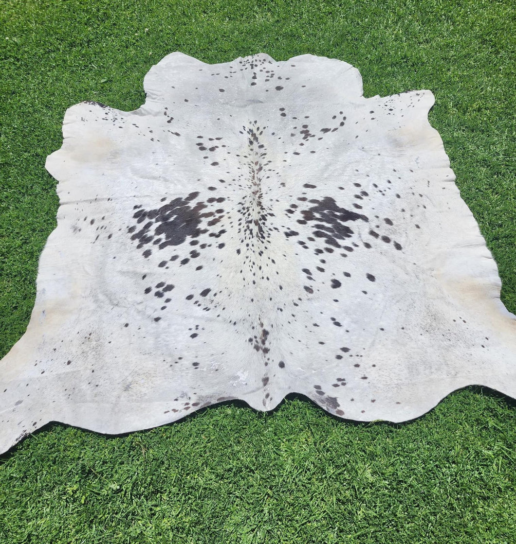 Cow Hide Rug White and Black spot splash 1250
