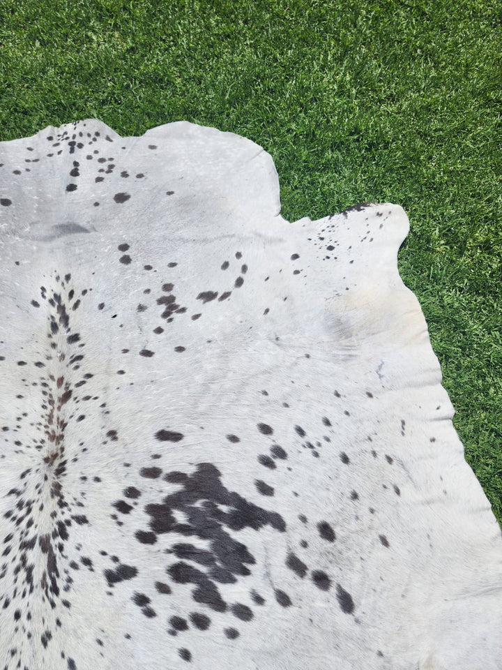 Cow Hide Rug White and Black spot splash 1250