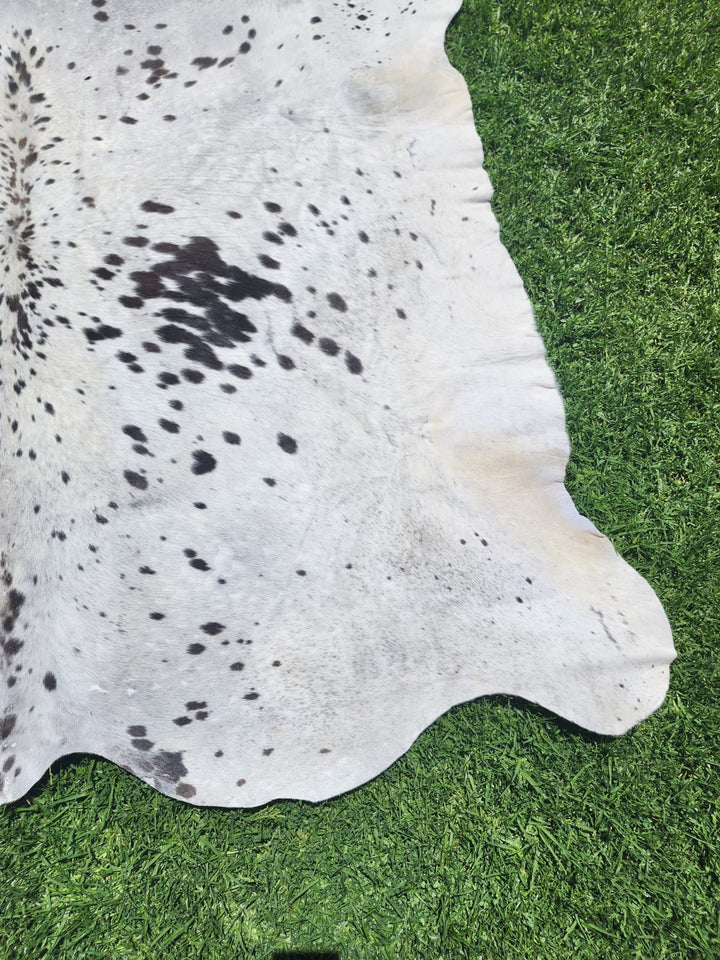 Cow Hide Rug White and Black spot splash 1250