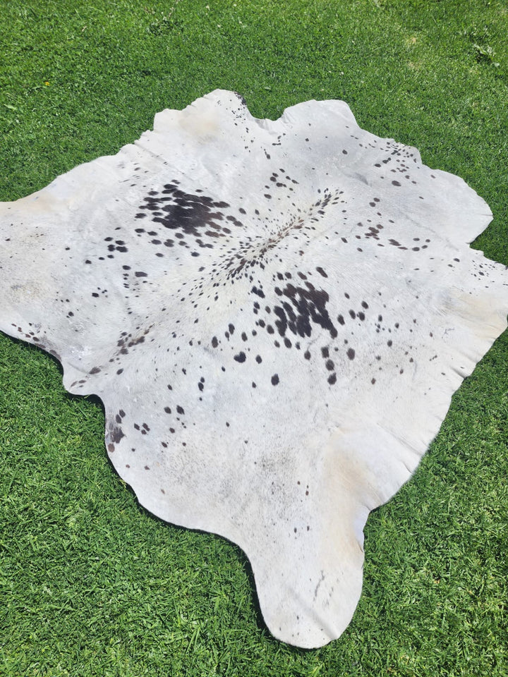 Cow Hide Rug White and Black spot splash 1250