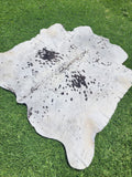 Cow Hide Rug White and Black spot splash 1250