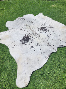 Cow Hide Rug White and Black spot splash 1250