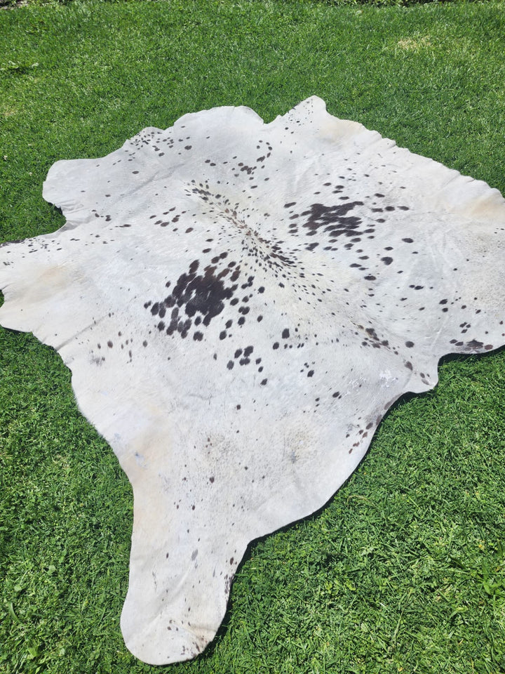 Cow Hide Rug White and Black spot splash 1250