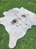 Cow Hide Rug White and Black spot splash 1250