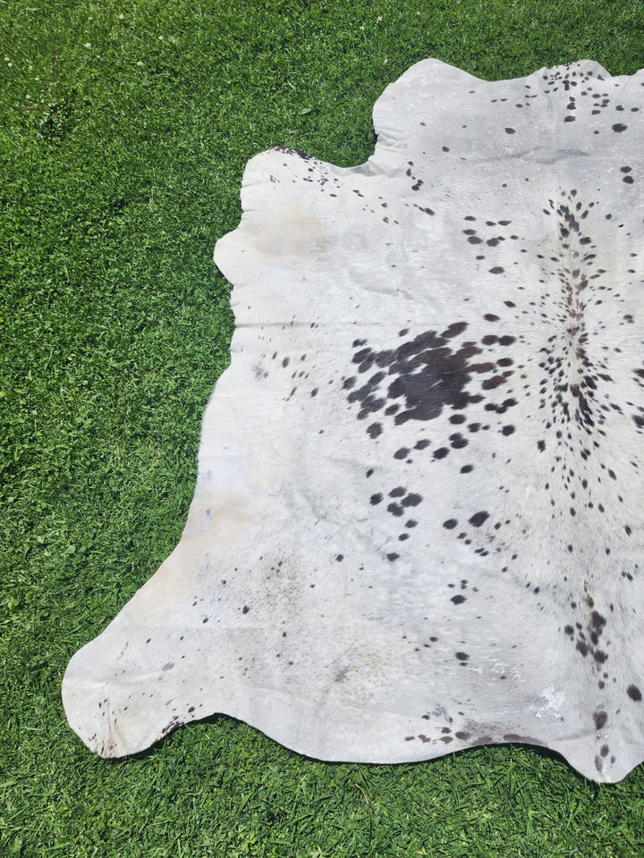 Cow Hide Rug White and Black spot splash 1250