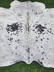 Cow Hide Rug White and Black spot splash 1250