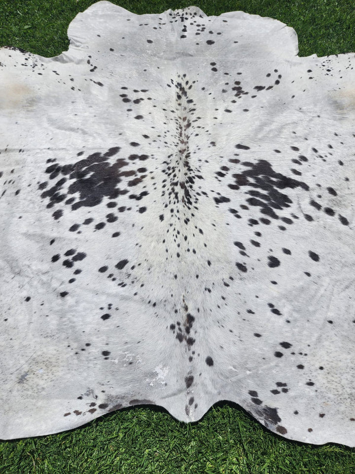 Cow Hide Rug White and Black spot splash 1250