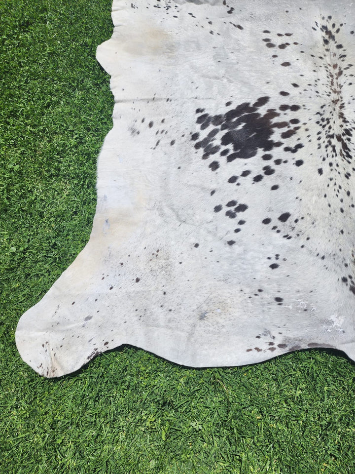 Cow Hide Rug White and Black spot splash 1250