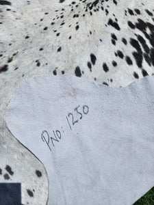 Cow Hide Rug White and Black spot splash 1250