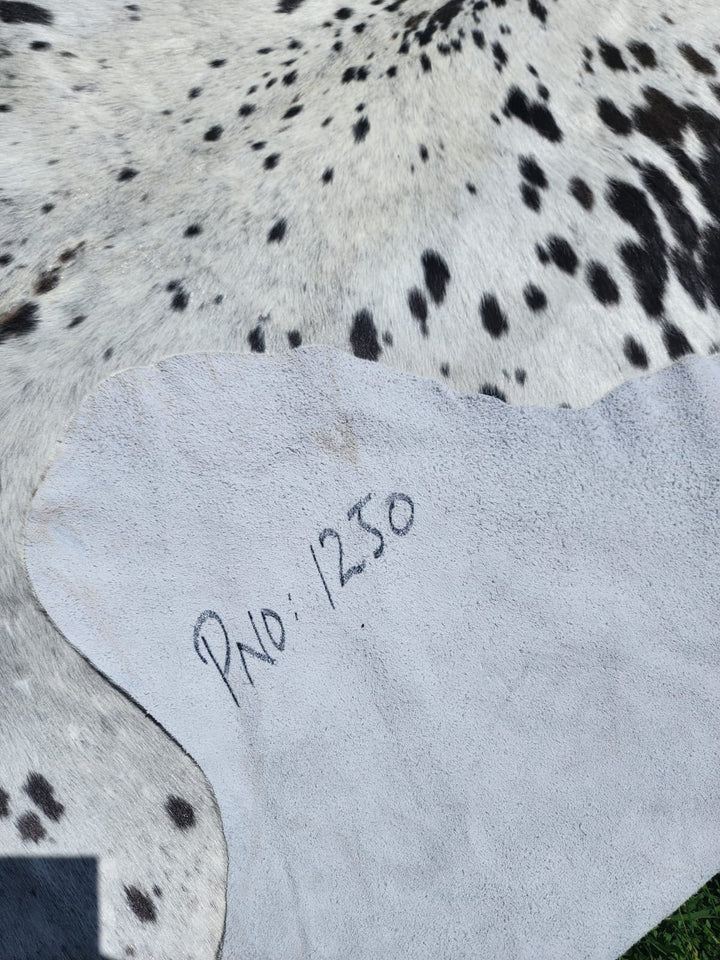 Cow Hide Rug White and Black spot splash 1250