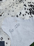 Cow Hide Rug White and Black spot splash 1250