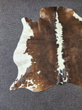 Cowhide rug splashed brown tri colour 1403