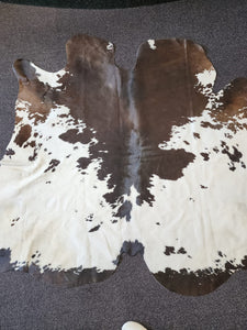 Cowhide rug beautiful tri splashed rug