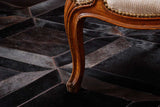 Dark Brown Cubes Handmade Cowhide Patchwork Rug