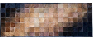 Brown Black Squares Cowhide Patchwork Rug