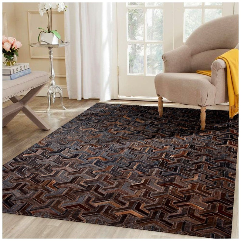 Brown Bohemian Style Handmade Cowhide Patchwork Rug | Zosack – Zosack Ltd