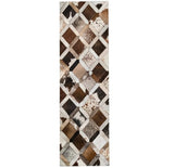 Tri Color Cubes Handmade Cowhide Patchwork Rug